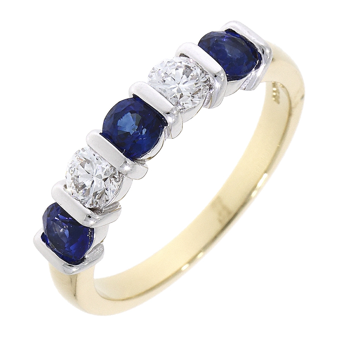 Ct Gold Sapphire And Diamond Eternity Ring Hoppers Jewellers
