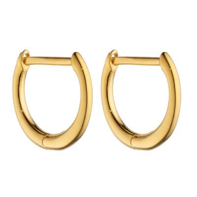 Gold-plated hinged huggie hoop earrings