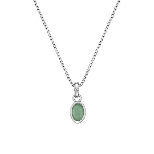 Hot Diamonds Green Aventurine Birthstone Necklace