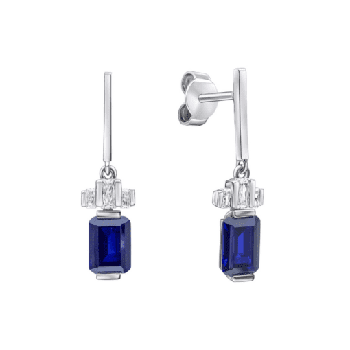 Emerald Cut Zirconia Drop Earrings