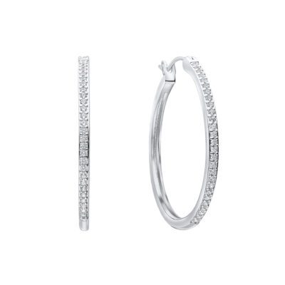 E6413 - 33mm Large Hoop Earrings Diamonfire